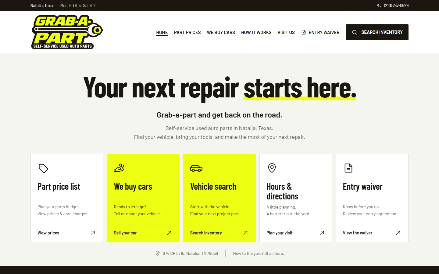 Grab-a-part live website