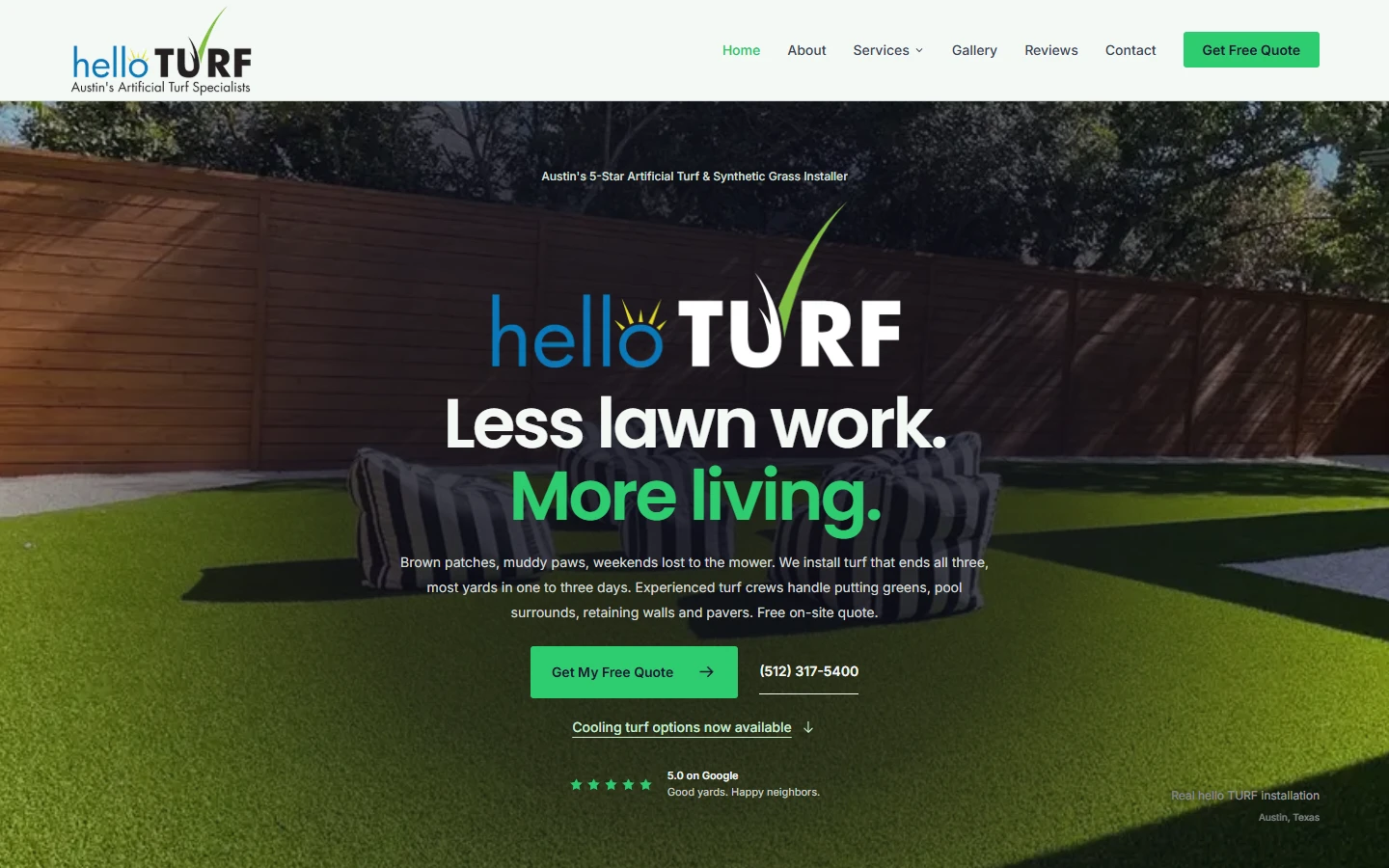 Hello Turf live website